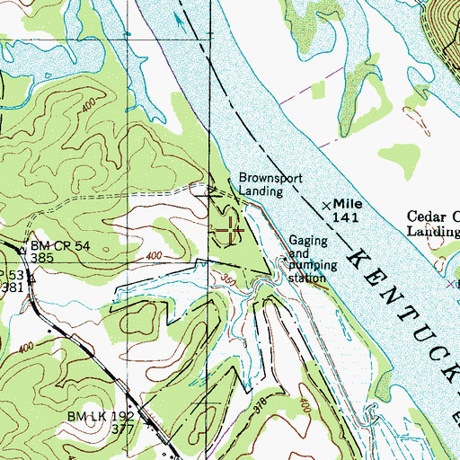 Topographic Map of Brownsport (historical), TN