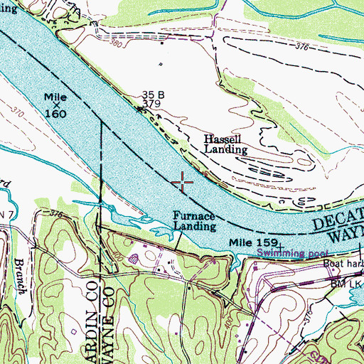 Topographic Map of Roches Bar, TN