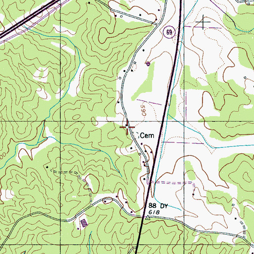 Topographic Map of Spence Cumberland Presbyterian Church (historical), TN