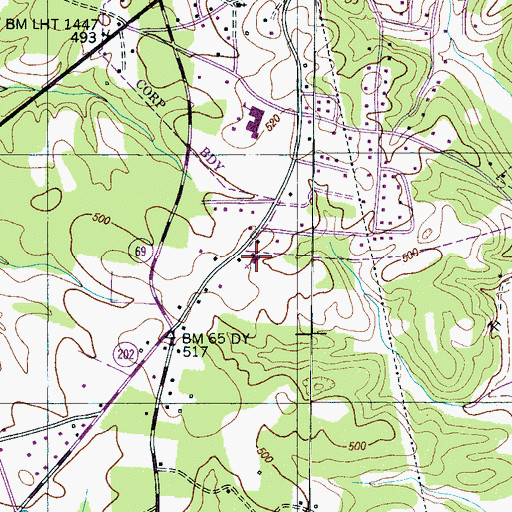 Topographic Map of Trinity Tabernacle Assembly of God Church, TN