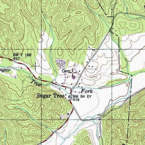Topographic Map of Wesson Cemetery, TN