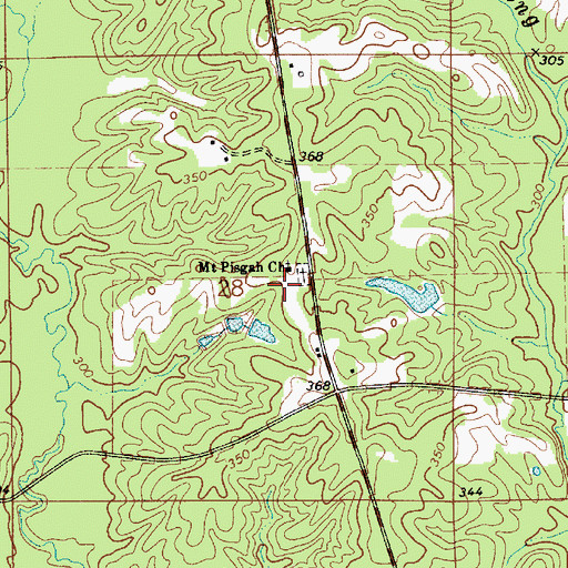 Topographic Map of Mount Pisgah School (historical), AL