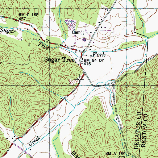 Topographic Map of Wesson Chapel Cumberland Presbyterian Church, TN