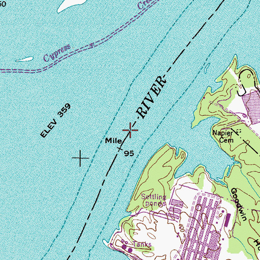 Topographic Map of Brevards Ferry (historical), TN