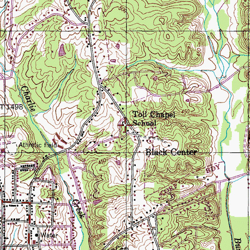 Topographic Map of Calvary Cemetery, TN