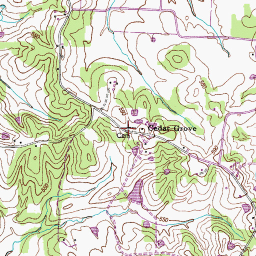 Topographic Map of Cedar Grove Church of Christ, TN