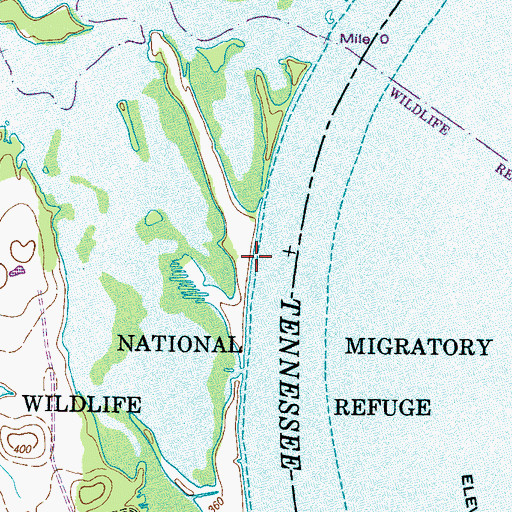 Topographic Map of Datrallo landing, TN