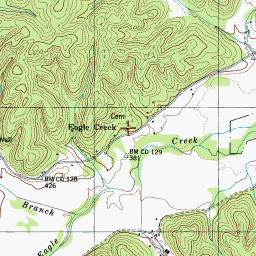 Topographic Map of Eagle Creek Baptist Church, TN