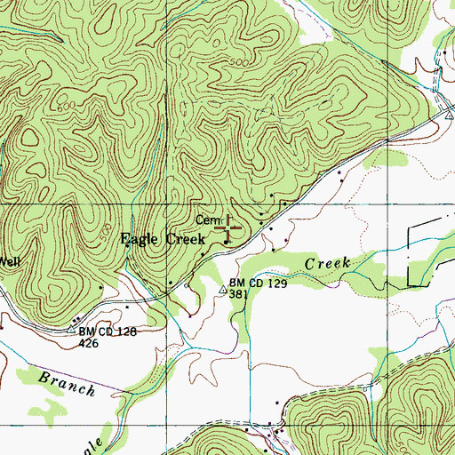 Topographic Map of Eagle Creek Cemetery, TN
