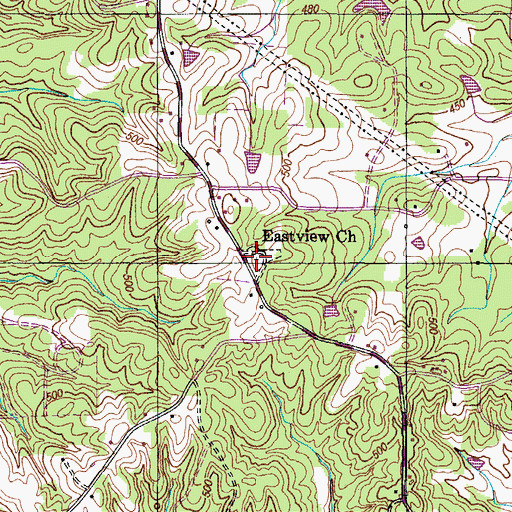 Topographic Map of Eastview Cemetery, TN
