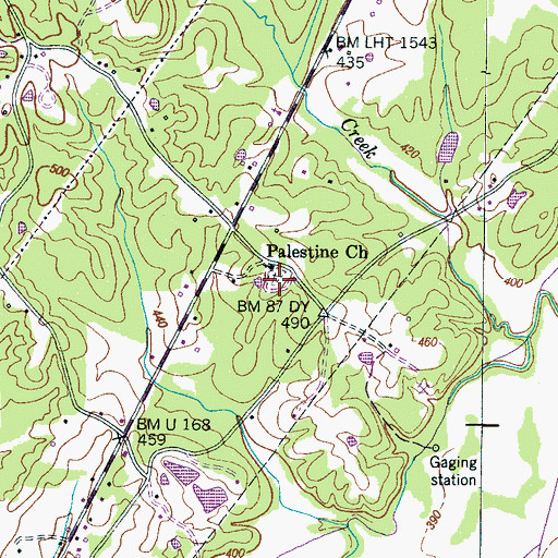 Topographic Map of Palestine Cemetery, TN