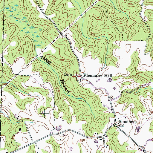 Topographic Map of Pleasant Hill Cemetery, TN