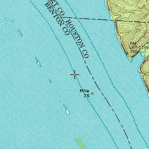 Topographic Map of West Onward Landing (historical), TN
