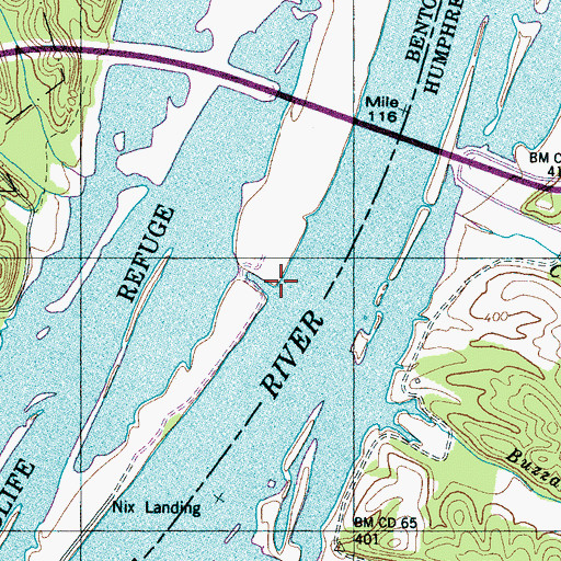 Topographic Map of West Shipps Landing, TN