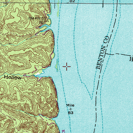 Topographic Map of White Oak Bar, TN