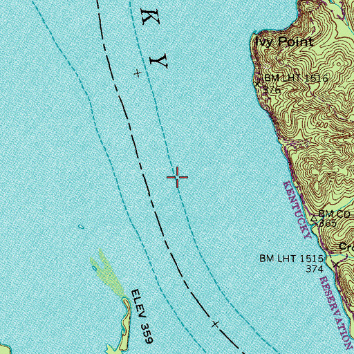 Topographic Map of Dover Dale Landing (historical), TN