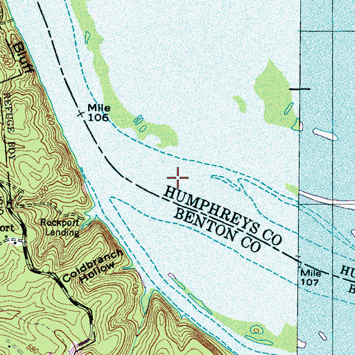 Topographic Map of Duck River Bar, TN