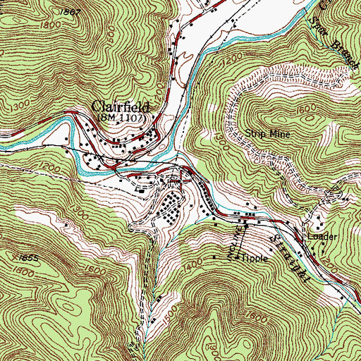 Topographic Map of Clairfield Missionary Baptist Church, TN