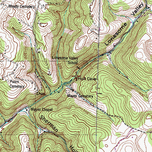Topographic Map of Holt Cave Spring, TN