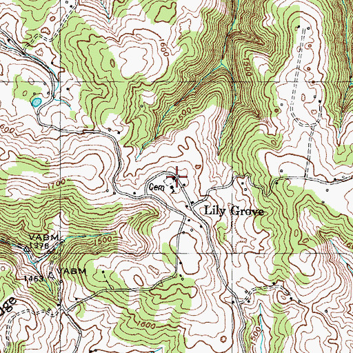 Topographic Map of Lily Grove Missionary Baptist Church, TN
