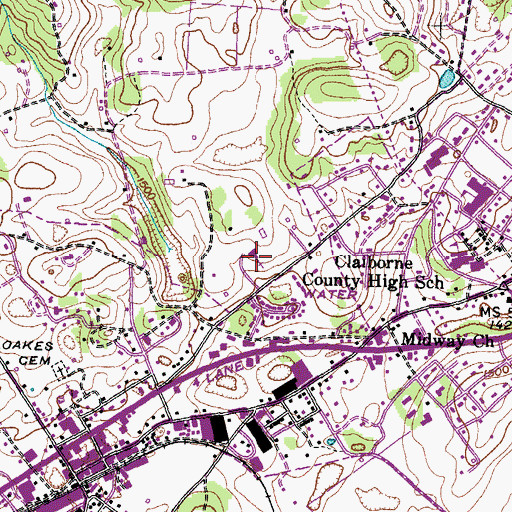 Topographic Map of New Tazewell First Baptist Church, TN