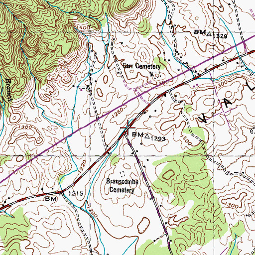 Topographic Map of Pleasant (historical), TN