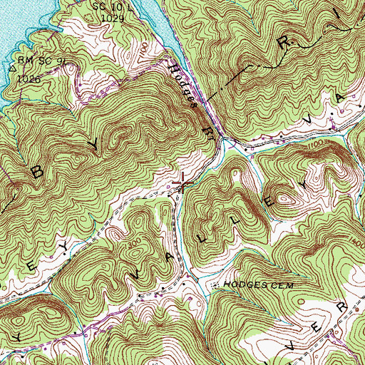 Topographic Map of Sycamore (historical), TN