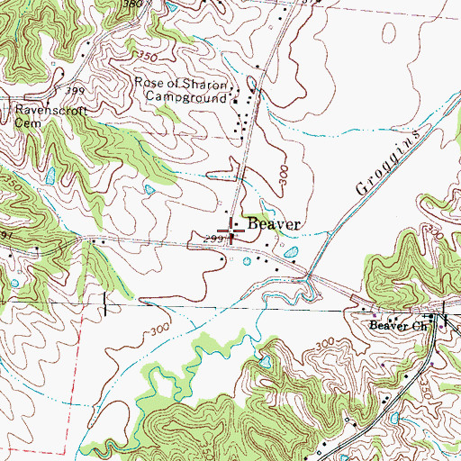 Topographic Map of Beaver Baptist Church, TN