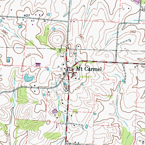 Topographic Map of Mount Carmel Presbyterian Church, TN