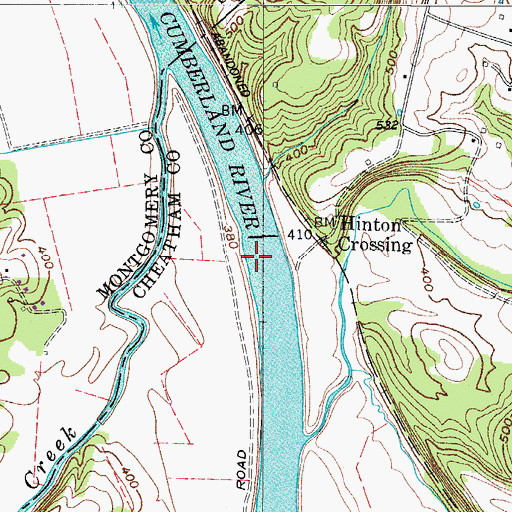 Topographic Map of Mosley Ferry (historical), TN
