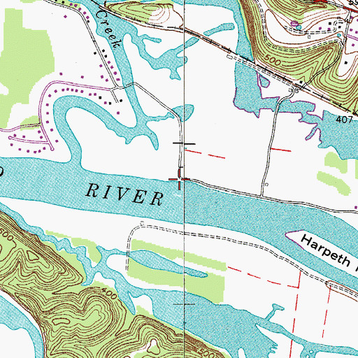 Topographic Map of Edwards Landing, TN