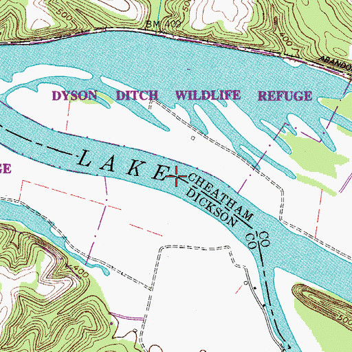 Topographic Map of Harpeth Ferry (historical), TN