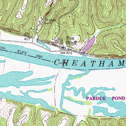 Topographic Map of Indian Ford (historical), TN
