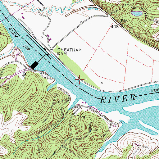 Topographic Map of Williamsons Cribs (historical), TN