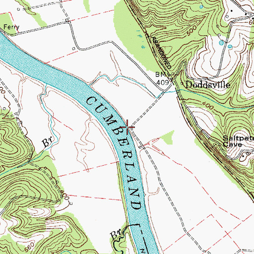 Topographic Map of Currents Landing, TN