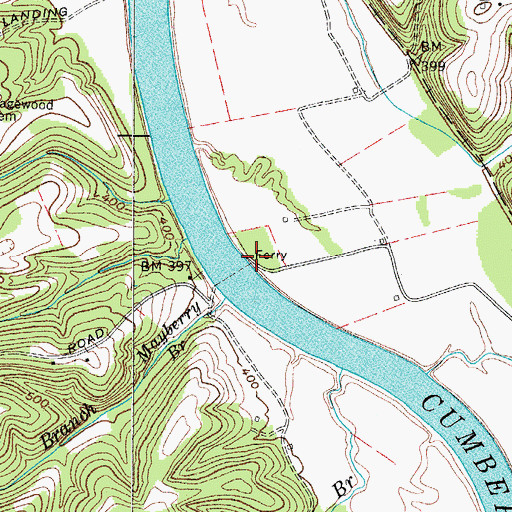 Topographic Map of Hegwood Landing, TN