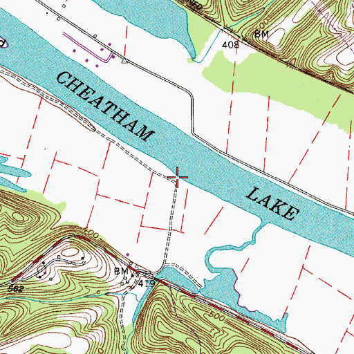 Topographic Map of Miles Landing, TN