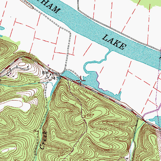 Topographic Map of Big Bluff Creek Access Area, TN