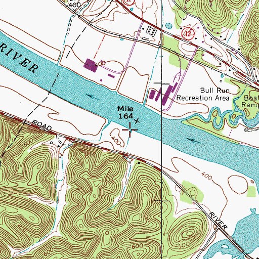 Topographic Map of Stumps Landing, TN