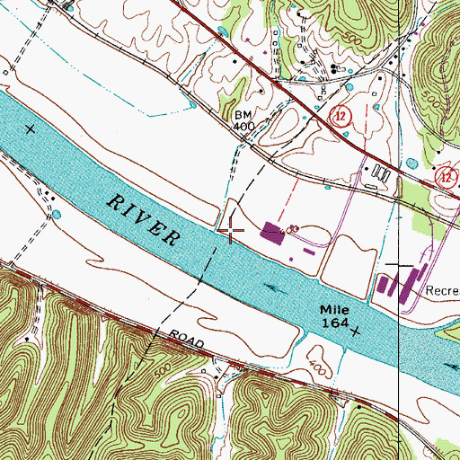 Topographic Map of Barton Landing, TN