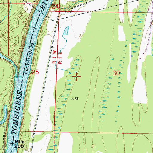 Topographic Map of Black Bluff Precinct, AL