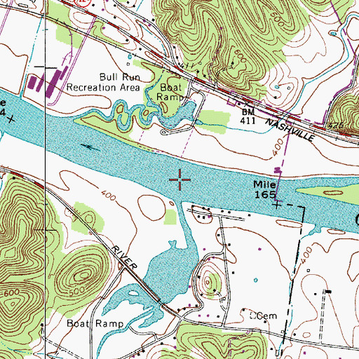 Topographic Map of Pond Creek Ferry (historical), TN