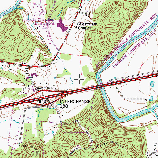 Topographic Map of Buffalo Gap, TN