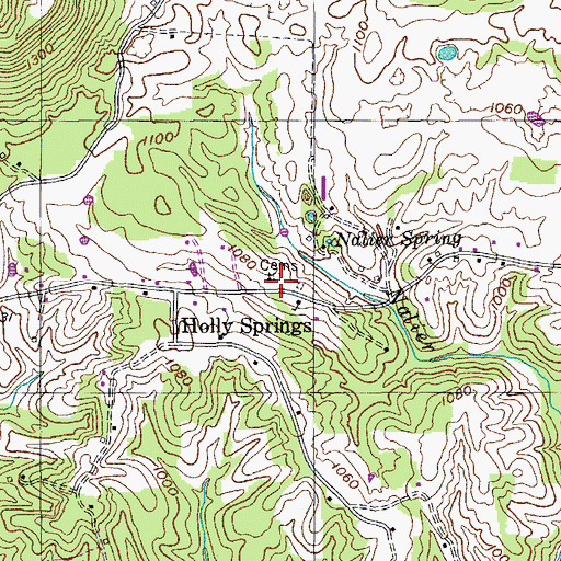 Topographic Map of Holly Springs Cemetery, TN