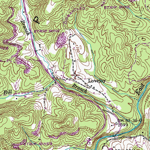 Topographic Map of Lovejoy Cemetery, TN