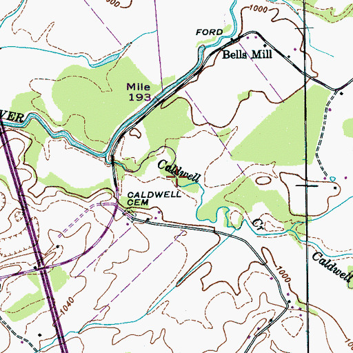 Topographic Map of Goodmans Mill (historical), TN