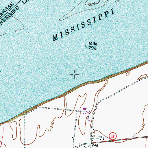 Topographic Map of Golddust Bar, TN
