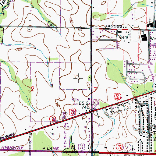Topographic Map of Ezell Place, AL