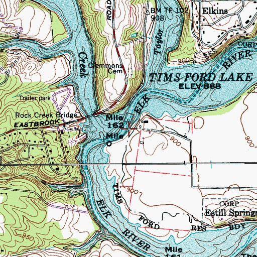 Topographic Map of Island Ford (historical), TN