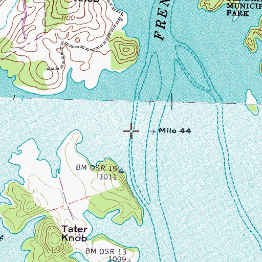Topographic Map of Cawoods Shoal, TN